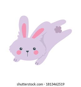 jumping rabbit animal cartoon isolated icon style vector illustration