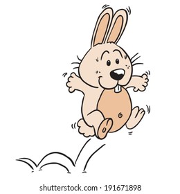 jumping rabbit cartoon illustration