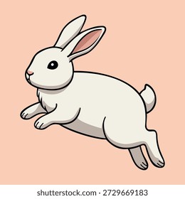Plantilla de logotipo de Vector de personaje de ilustración de conejo saltador