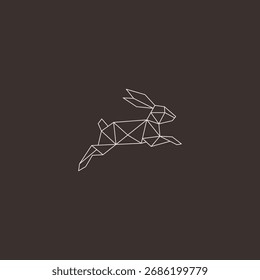 Saltar la línea de conejo arte rápido lindo diseño de logotipo animal.