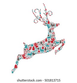 Jumping Reindeer with Christmas Elements