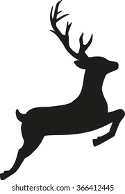 Jumping Reindeer Silhouette