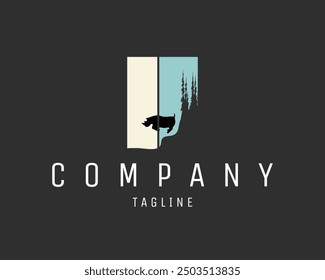 jumping rhino silhouette logo. isolated white background. best for animal logo, badge, emblem, icon, sticker design. available in eps 10