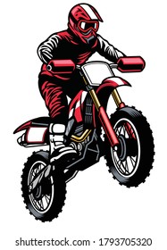 Jumping Rider Riding Motocross Stock Vector (Royalty Free) 1793705320 ...