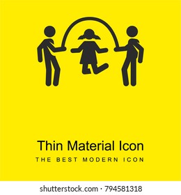 Jumping rope bright yellow material minimal icon or logo design