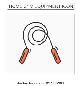 Jumping rope color icon. Jump cord. Concept of sport activity, simple fitness exercise and children games and play equipment.Isolated vector illustration