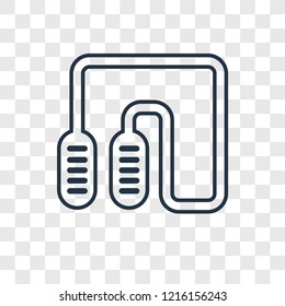 Jumping rope concept vector linear icon isolated on transparent background, Jumping rope concept transparency concept in outline style