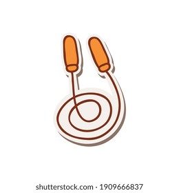 Icono de pegatina de doodle de cuerda sobre ilustración vectorial de fondo blanco