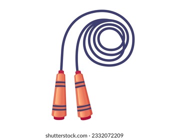 Jumping rope for fitness exercises skipping rope with orange handles vector illustration isolated on white background