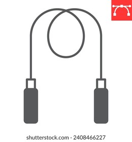 Jumping rope glyph icon, sport and fitness, skipping rope vector icon, vector graphics, editable stroke solid sign, eps 10.
