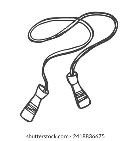 Jumping rope hand drawn outline doodle icon. Skipping activity, cardio exercise, fitness and health concept. Vector sketch illustration for print, web, mobile and infographics