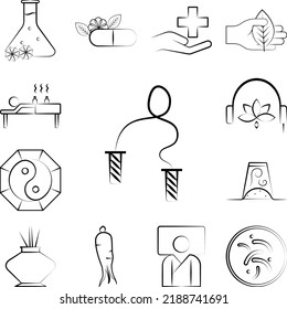 Jumping rope icon in a collection with other items