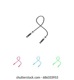 Jumping rope icon flat. Color pictogram on white background. Vector illustration symbol and bonus icons
