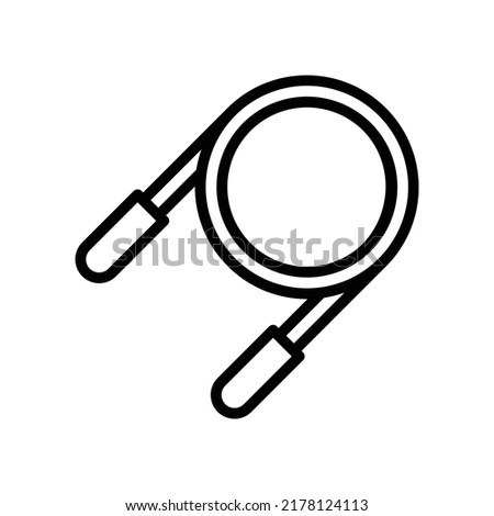Jumping Rope Icon. Line Art Style Design Isolated On White Background
