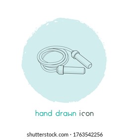 Salto del elemento de línea de icono de la cuerda. Ilustración vectorial de la línea de icono de cuerda saltante aislada en fondo limpio para el diseño del logotipo de la aplicación móvil web.