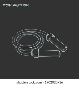 Salto del elemento de línea de icono de la cuerda. Ilustración vectorial de la línea de icono de cuerda saltante aislada en fondo limpio para el diseño del logotipo de la aplicación móvil web.