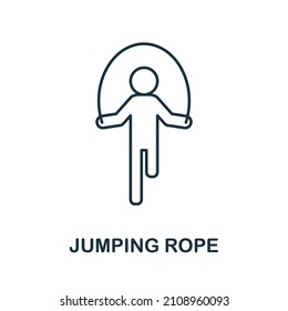 Jumping Rope icon. Line element from gym collection. Linear Jumping Rope icon sign for web design, infographics and more.