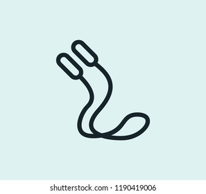 Jumping rope icon line isolated on clean background. Jumping rope icon concept drawing icon line in modern style. Vector illustration for your web mobile logo app UI design.