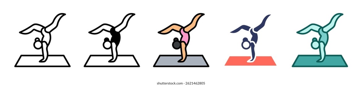 Jumping Rope Icon Multiple Vector Illustration