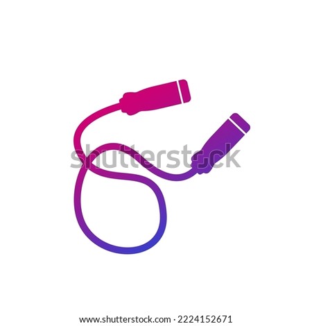 jumping rope icon on white, vector