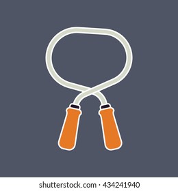 Jumping rope icon. Skipping rope flat icon 