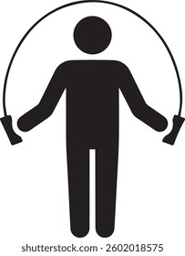 Jumping rope icon vector male person profile avatar symbol in flat color glyph pictogram illustration