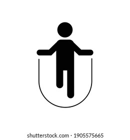 Icono de cuerda de saltar el símbolo del vector entramado