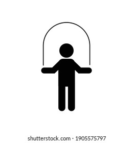 Jumping rope icon vector symbol workout