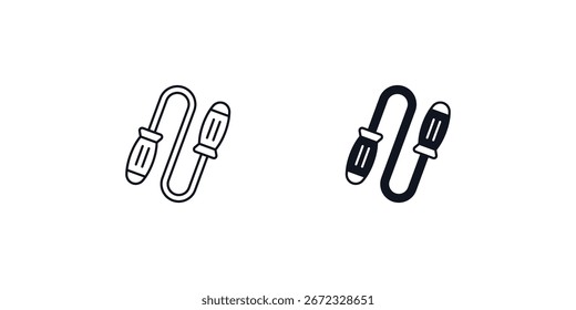 Ícone de corda de salto com vetor de fundo branco ilustração de estoque