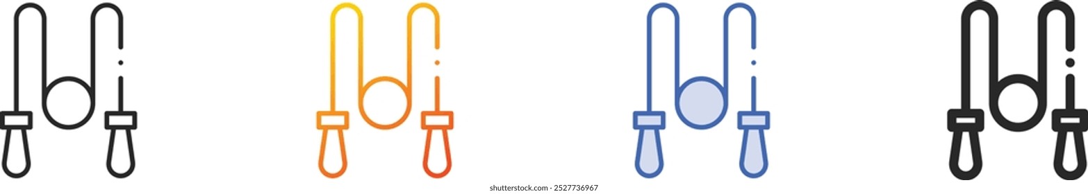jumping rope icon.Thin Linear, Gradient, Blue Stroke and bold Style Design Isolated On White Background