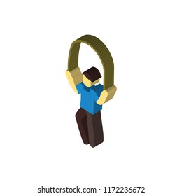 Jumping rope isometric left top view 3D icon