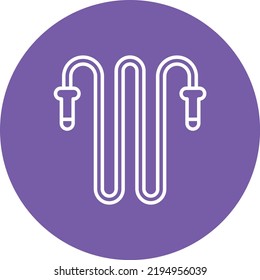 Jumping Rope line circle icon vector image. Can also be used for web apps, mobile apps and print media.