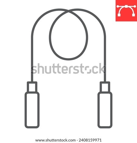 Jumping rope line icon, sport and fitness, skipping rope vector icon, vector graphics, editable stroke outline sign, eps 10.