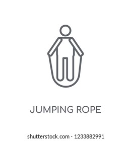 Jumping rope linear icon. Modern outline Jumping rope logo concept on white background from Gym and Fitness collection. Suitable for use on web apps, mobile apps and print media.