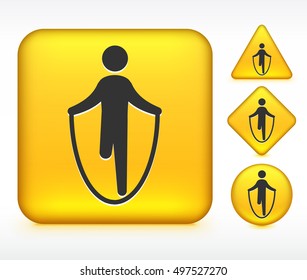 Jumping Rope on Yellow Multi Shape Buttons