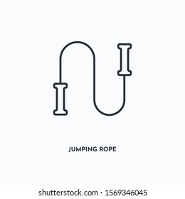 Jumping rope outline icon. Simple linear element illustration. Isolated line Jumping rope icon on white background. Thin stroke sign can be used for web, mobile and UI.