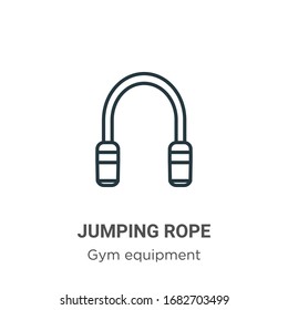 Jumping rope outline vector icon. Thin line black jumping rope icon, flat vector simple element illustration from editable gym equipment concept isolated stroke on white background