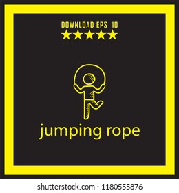 jumping rope sketch vector icon