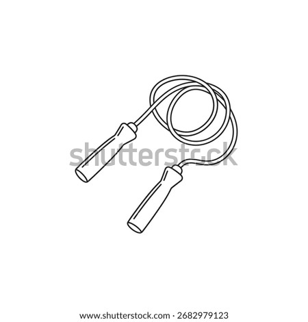 Jumping Rope or Skipping Rope Line Art Vector Illustration for Fitness