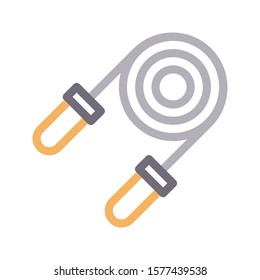 jumping rope vector color line icon 