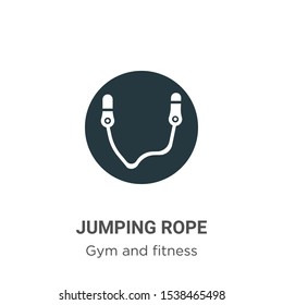 Jumping rope vector icon on white background. Flat vector jumping rope icon symbol sign from modern gym and fitness collection for mobile concept and web apps design.