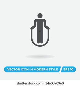 Jumping rope vector icon, simple jumping rope sign.