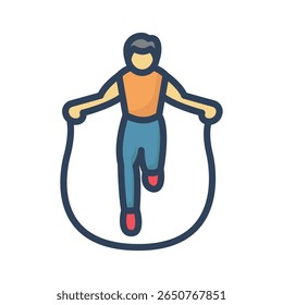 Jumping rope Vector Icon which can easily modify or edit
