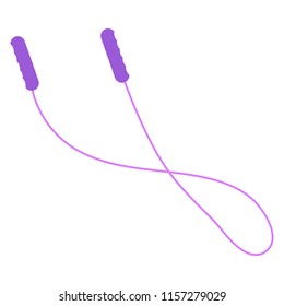 Jumping rope vector illustration - flat sport equipment for cardio training or children game isolated on white background for healthy and active lifestyle concept.