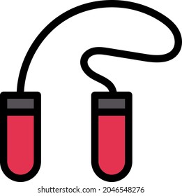 jumping rope vector line colour icon