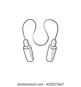 Jumping rope vector sketch icon isolated on background. Hand drawn Jumping rope icon. Jumping rope sketch icon for infographic, website or app.