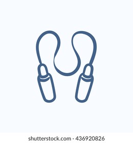 Jumping rope vector sketch icon isolated on background. Hand drawn Jumping rope icon. Jumping rope sketch icon for infographic, website or app.