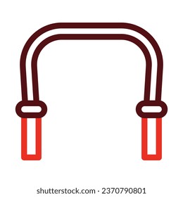 Jumping Rope Vector Thick Line Two Color Icons For Personal And Commercial Use.
