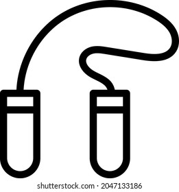 jumping rope vector thin line icon