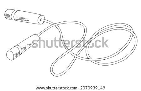 Jumping ropes graphic black white sketch isolated illustration vector